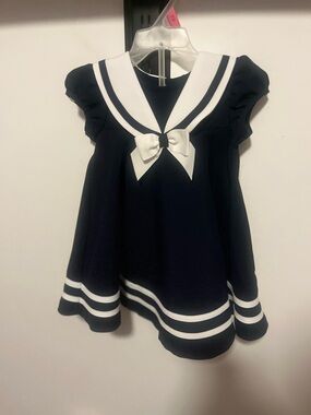 Bonnie Baby Navy and White Sailor Bow Dress